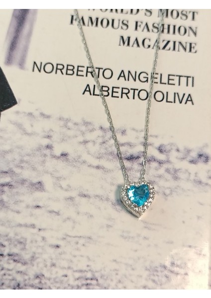 Topaz Taş Kalp Gümüş Kolye fiyatları