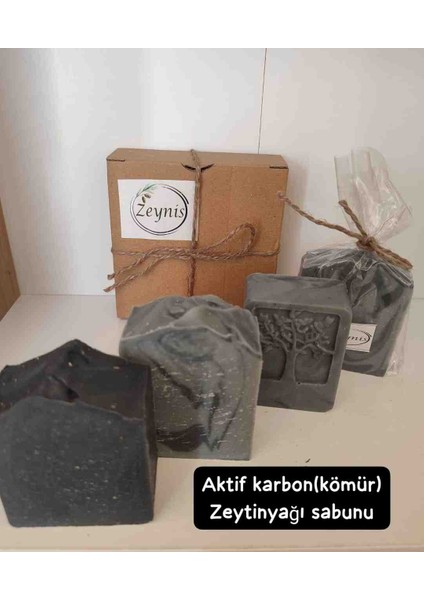 Aktif Karbon (Kömür) Zeytinyağı Sabunu (2 Adet), El Yapımı Doğal Zeytinyağlı Sabun