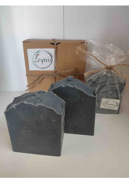 Aktif Karbon (Kömür) Zeytinyağı Sabunu (2 Adet), El Yapımı Doğal Zeytinyağlı Sabun