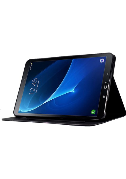 Samsung Galaxy Tab A 10.1 (2016) T580 T585 Deri Desenli Baskılı Kart Yuvaları Yaprak Tablet Kılıfı (Yurt Dışından)
