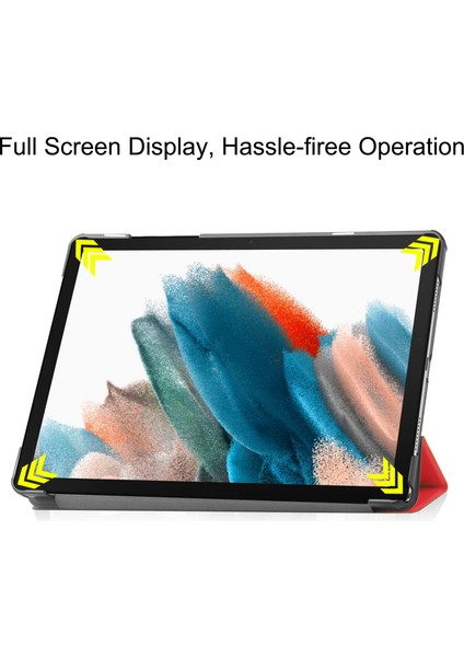 Samsung Galaxy Tab A9 Pu Deri Otomatik Uyku uyandırma Üç Katlı Stand Tablet Kılıfı (Yurt Dışından)