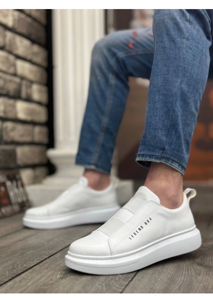 BA0307 Boa Kalın Yüksek Taban Çift Bant Beyaz Erkek Ayakkabı fiyatları