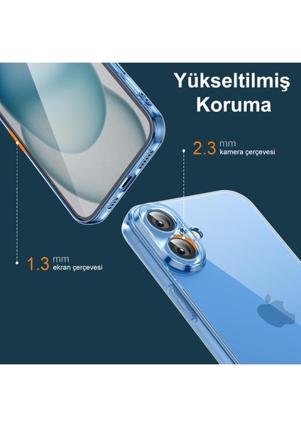 Iphone 16 Uyumlu Kamera Korumalı Lüks Şeffaf Silikon Kılıf