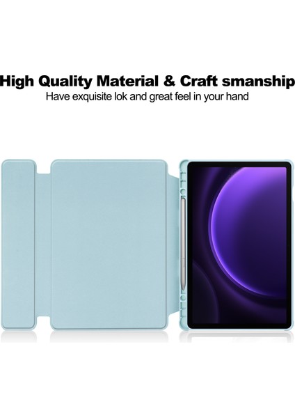Samsung Galaxy Tab S9 Fe Deri Akrilik Standlı (Klavyesiz) Tablet Kılıfı (Yurt Dışından)