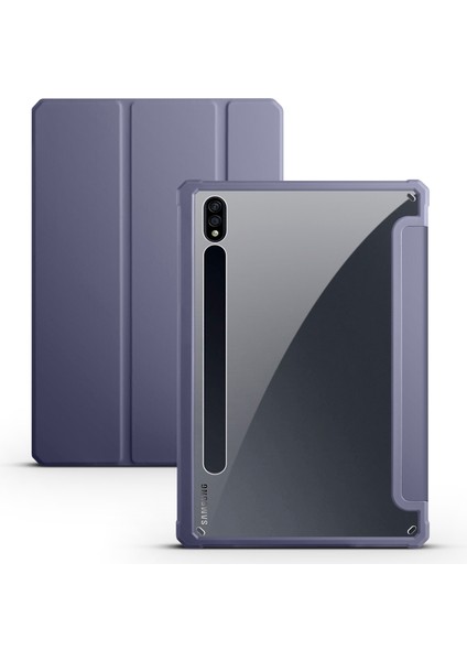 Samsung Galaxy Tab S8 Ultra Üç Katlı Standı Pu Deri Tpu Akrilik Akıllı Tablet Kılıfı (Yurt Dışından)