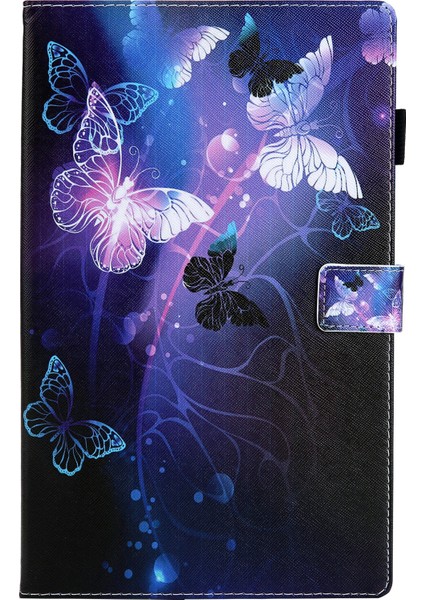 Desen Baskı Deri Standlı samsung Galaxy Tab A8 10.5 (2021) SM X200 X205 A8 10.5 (2022) Tablet Kılıfı (Yurt Dışından)
