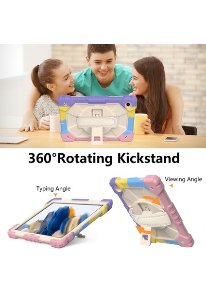 Samsung Galaxy Tab A8 10.5 (2021 2022) Için Şık Pc Silikon El Kayışı Kick Stand mı Renkli Tablet Kılıfı (Yurt Dışından) fiyatları