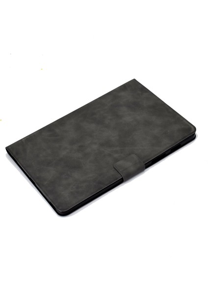 Samsung Galaxy Tab S7 SM T870 T875 S8 SM X700 X706 Buzağı Dokulu Deri Kart Tutucu Standı Iyi Korumalı Kabuk Gri Tablet Kılıfı (Yurt Dışından)