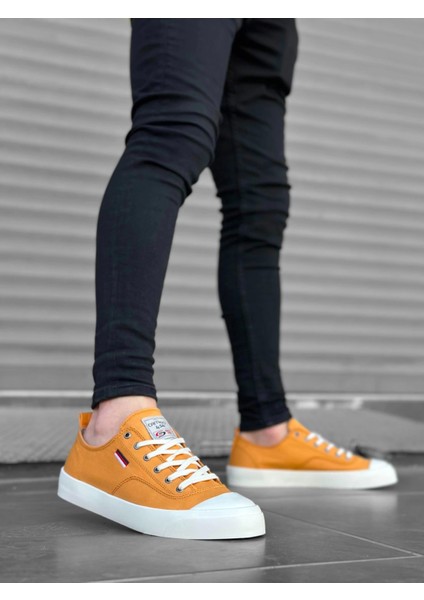 BA0223 Boa Rahat Düz Taban Keten Bağcıklı Sarı Günlük Erkek Ayakkabı fiyatları