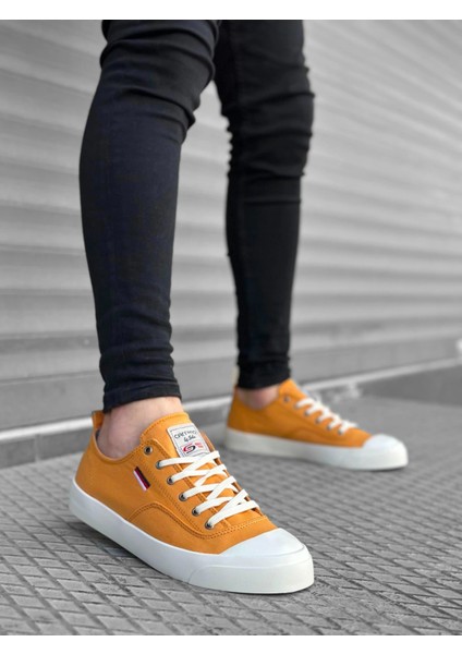 BA0223 Boa Rahat Düz Taban Keten Bağcıklı Sarı Günlük Erkek Ayakkabı fırsatları