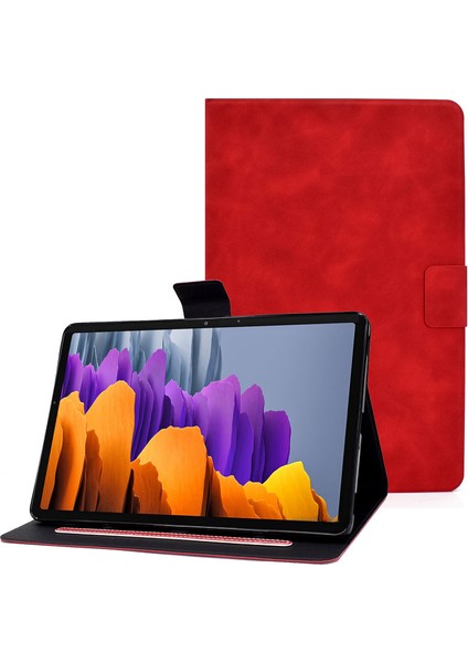 Samsung Galaxy Tab S7 SM T870 T875 S8 SM X700 X706 Buzağı Dokulu Deri Kart Tutucu Standı Iyi Korumalı Kabuk Tablet Kılıfı (Yurt Dışından)