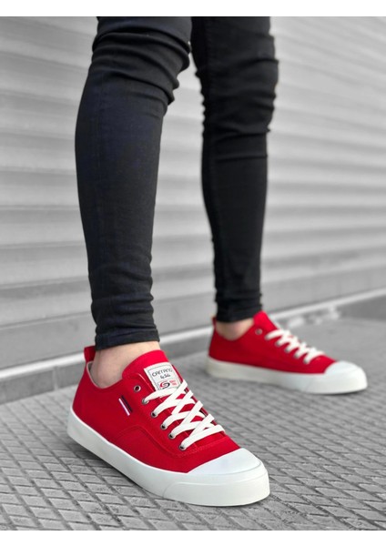 BA0223 Boa Rahat Düz Taban Keten Bağcıklı Kırmızı Günlük Erkek Ayakkabı fiyatları