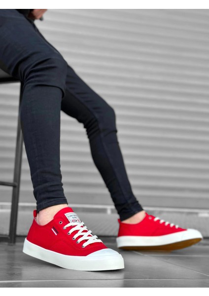 BA0223 Boa Rahat Düz Taban Keten Bağcıklı Kırmızı Günlük Erkek Ayakkabı fırsatları