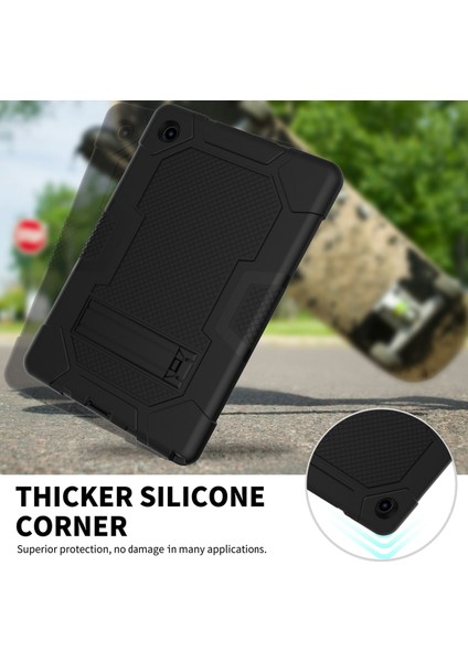 Samsung Galaxy Tab A8 10.5 (2021 2022) Için Kontrast Renkli Pc Silikon Kick Stand mı Koruyucu Tablet Kılıfı (Yurt Dışından) modelleri