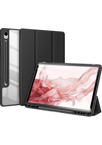 Samsung Galaxy Tab S9 Pu Deri Üç Katlı Stand Akıllı Kalem Tutucu Tablet Kılıfı (Yurt Dışından)
