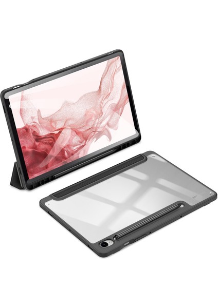 Samsung Galaxy Tab S9 Pu Deri Üç Katlı Stand Akıllı Kalem Tutucu Tablet Kılıfı (Yurt Dışından)