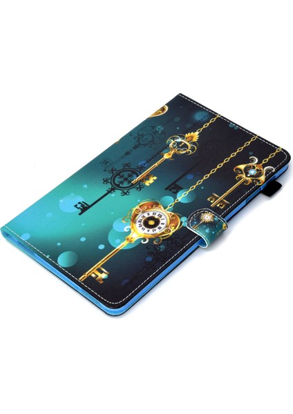 Samsung Galaxy Tab A 10.1 (T580 T585) Için Anti Drop Deri Dikişli Manyetik Kapatma Standı Kart Yuvaları Tablet Kılıfı (Yurt Dışından)