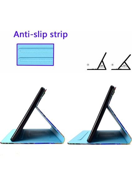 Samsung Galaxy Tab A9 Desen Baskı Dikiş Deri Fil Tablet Kılıfı (Yurt Dışından)