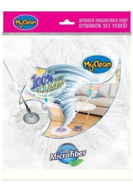 Myglean Spınner Mikrofiber Mop Otomatik Set Yedeği