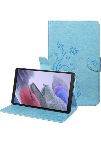 Baskı Ler Cüzdan Standı mı Flip Deri Samsung Galaxy Tab A7 Lite 8.7 INÇ T220 T225 MAVI Tablet Kılıfı (Yurt Dışından)