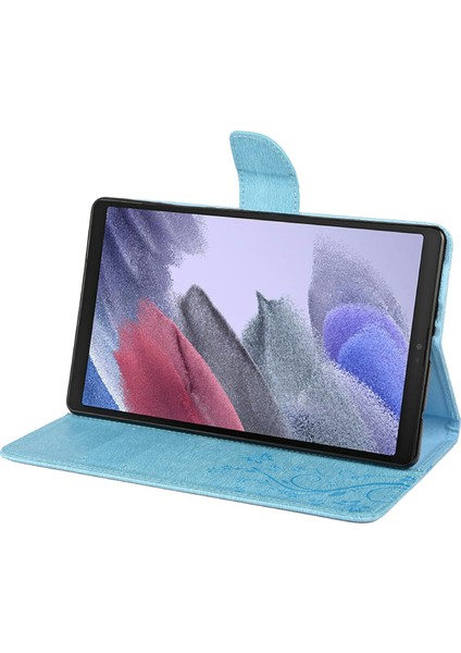 Baskı Ler Cüzdan Standı mı Flip Deri Samsung Galaxy Tab A7 Lite 8.7 INÇ T220 T225 MAVI Tablet Kılıfı (Yurt Dışından)