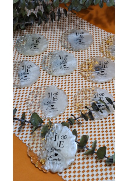 Sevgiliatolyem Gümüş Epoksi Magnet 10 Adet Nikah Nişan Kına Mevlüt Hediyelikleri
