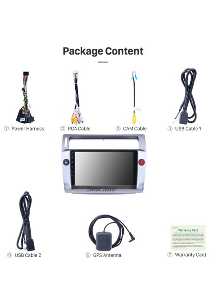 Cıtroen C4 2004-2009 Multimedya Navigasyon Usb Kamera Carplayer 4 Ram