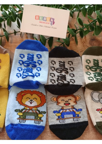 4'lü Bearba Desen Erkek Bebe Kaydırmaz Taban Mevsimlik Soket Çorap modelleri