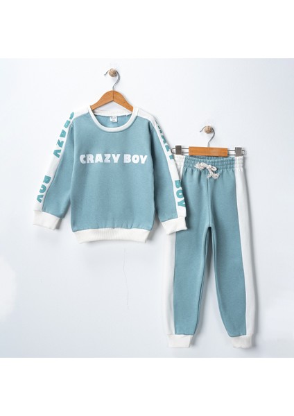 Erkek Çocuk Baskılı 3 Iplik Şardonlu Kalın Eşofman Takımı