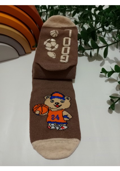 4'lü Erza Desen Erkek Bebe Kaydırmaz Taban Mevsimlik Soket Çorap