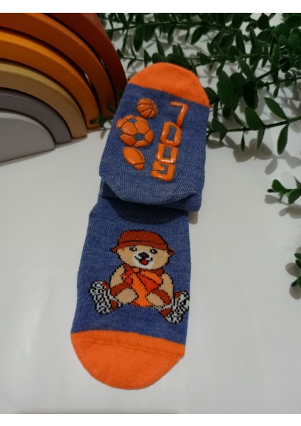 4'lü Erza Desen Erkek Bebe Kaydırmaz Taban Mevsimlik Soket Çorap