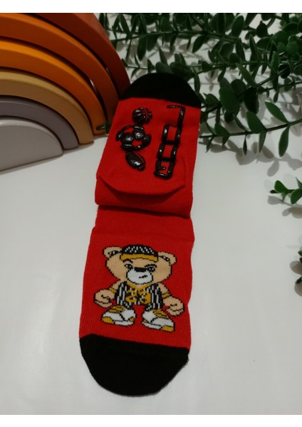 4'lü Erza Desen Erkek Bebe Kaydırmaz Taban Mevsimlik Soket Çorap
