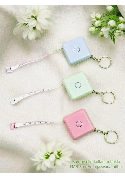 1.5 Metre Otomatik Saran Anahtarlıklı Kare Mezura - 3 Adet - Terzi Mezurası Plastik Makaralı 150 cm fiyatları