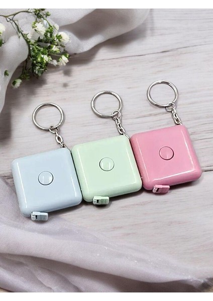 1.5 Metre Otomatik Saran Anahtarlıklı Kare Mezura - 3 Adet - Terzi Mezurası Plastik Makaralı 150 cm fırsatları