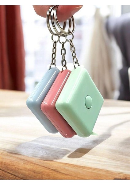 1.5 Metre Otomatik Saran Anahtarlıklı Kare Mezura - 3 Adet - Terzi Mezurası Plastik Makaralı 150 cm indirimleri