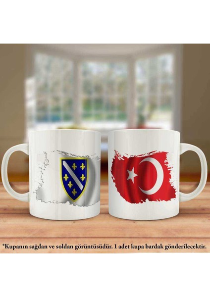 Çift Yön Baskı Bosna Hersek 92-98(Bosna i Hercegovina) ve Türkiye Bayrağı Kupa Bardak