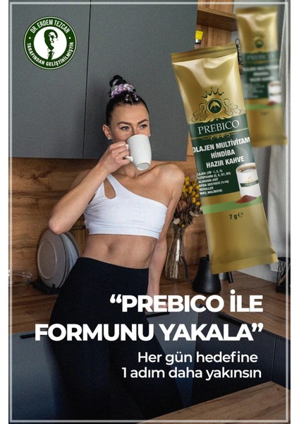 Prebiyotik Kolajenli Detoks VitaminliC,e,b7,d3 ve Mineralli Hindiba Kahvesi 30 Lu 2 Kutu