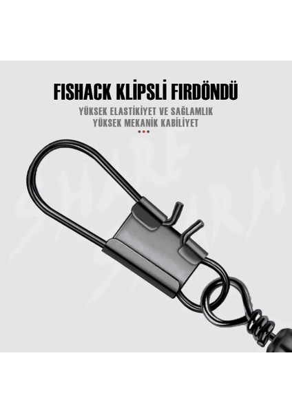 Fishack Paslanmaz Klipsli Fırdöndü Füme No: 7 12'li
