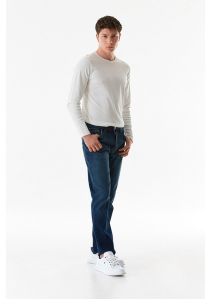 Fermuarlı Straight Jean Pantolon