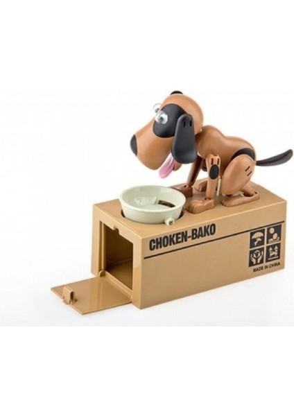 Bej Renkli Köpek Figürlü Para Yiyen Kumbara, Sevimli ve Şık Tasarım