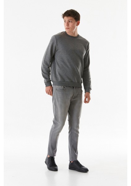 Fermuarlı Straight Jean Pantolon