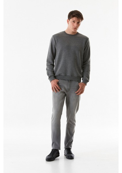 Fermuarlı Straight Jean Pantolon