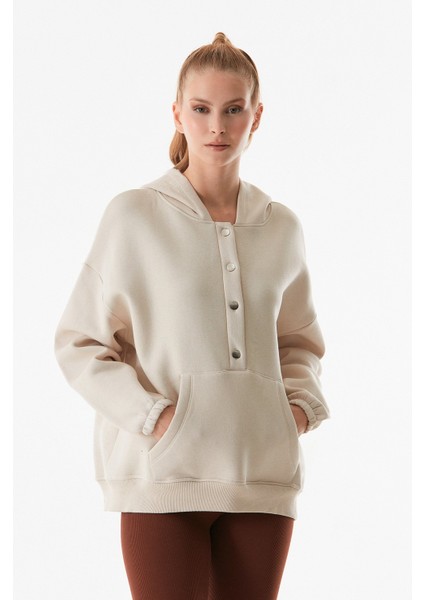 Çıtçıtlı Kanguru Cepli Kapüşonlu Sweatshirt fırsatları