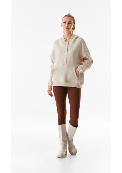 Çıtçıtlı Kanguru Cepli Kapüşonlu Sweatshirt indirimleri