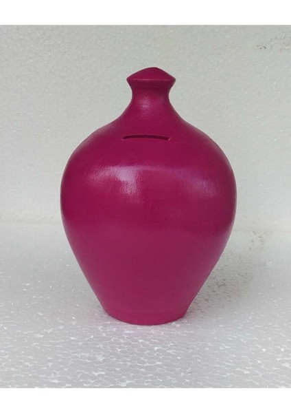 Tekno Trust El Yapımı Dekoratif Çömlek Testi Kumbara 20 cm Pembe