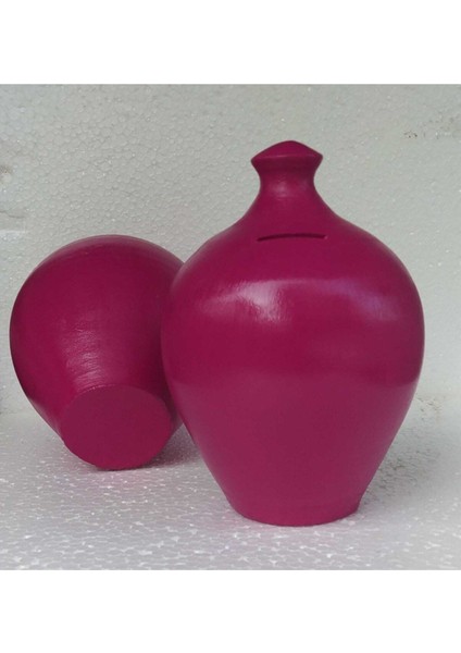 Tekno Trust El Yapımı Dekoratif Çömlek Testi Kumbara 20 cm Pembe