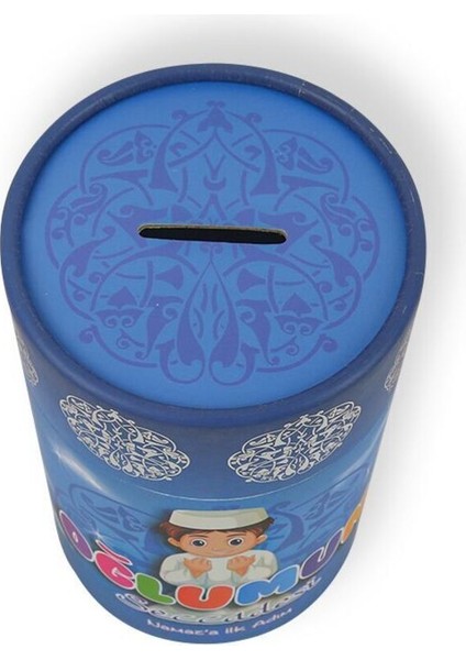 TeknoTrust Oğluma İlk Namaz Seccadesi ve Kumbara Kutusu, Mavi, 15×10 cm