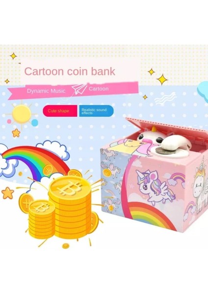 Renkli Unicorn Kumbara, Eğlenceli ve Pilli Tasarım, Çocuklar İçin Güzel Hediye