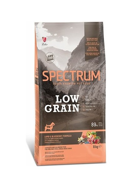Spectrum Kuzu Etli ve Yaban Mersinli Küçük Irk Düşük Tahıllı Yetişkin Köpek Maması 8 kg - Petshopundan