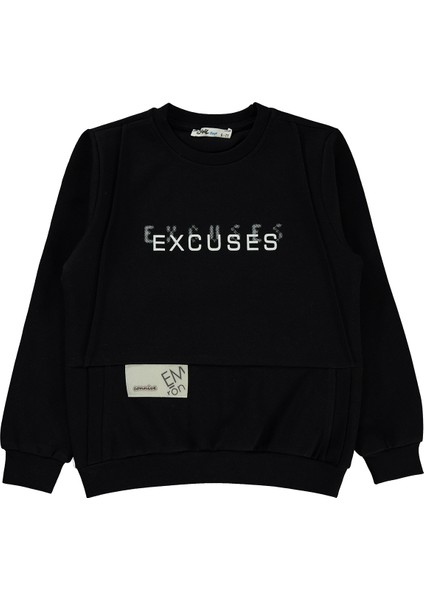 Erkek Çocuk Sweatshirt 6-9 Yaş Siyah